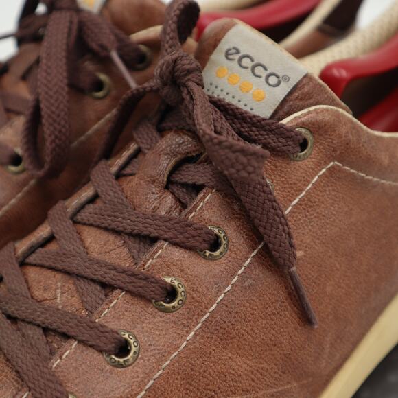Ecco Street Spikeless Golf Shoes Mens Size 45 US 11-11.5 Brown Beige Leather - Picture 5 of 16